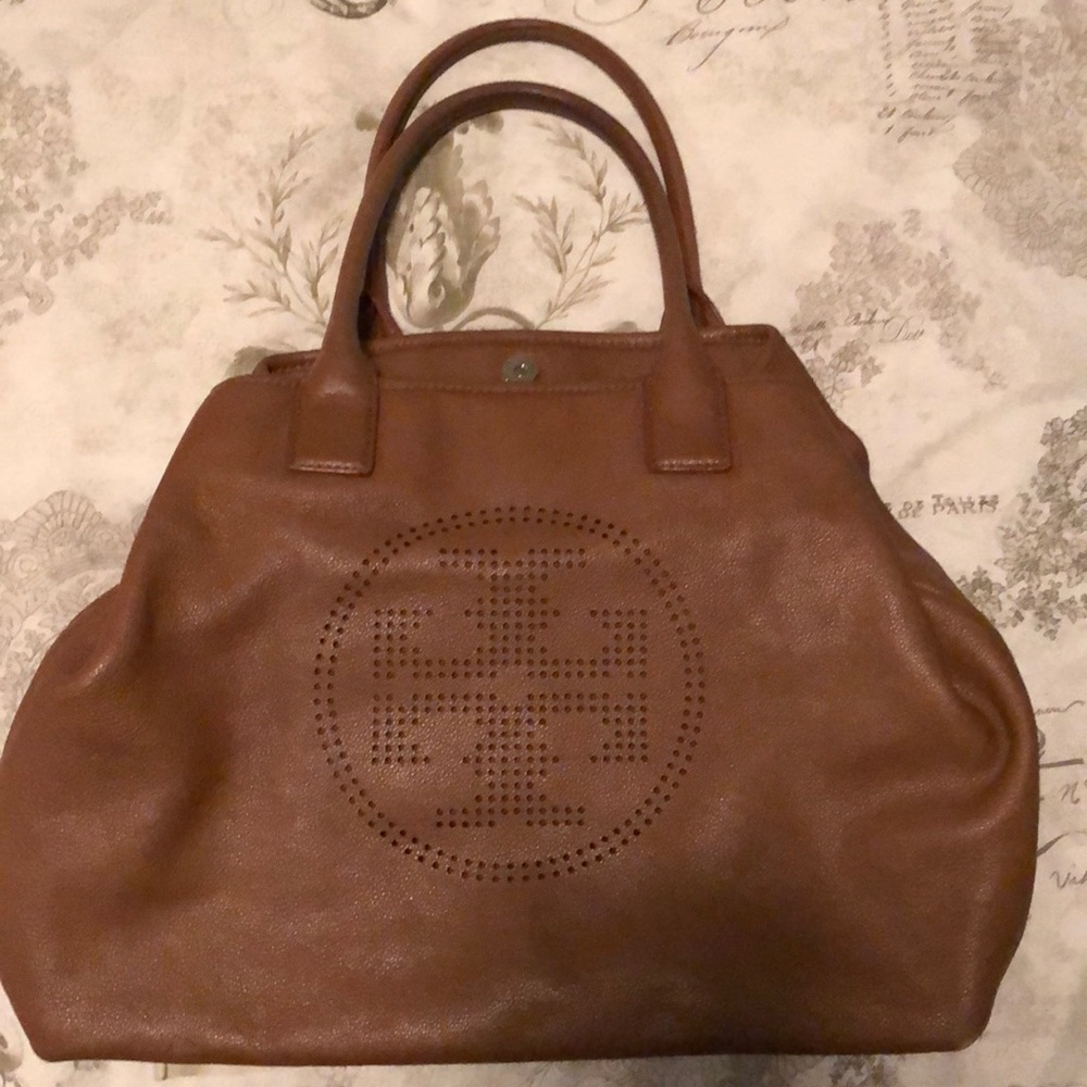 Tory Burch LG Leather Bag with Perforated Logo